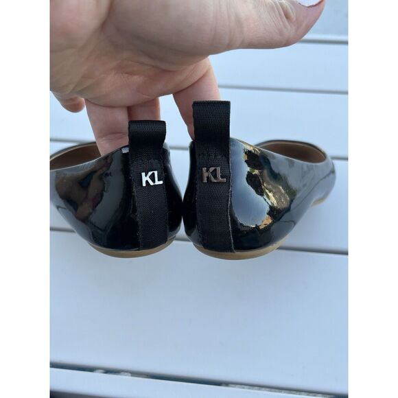 Karl Lagerfield Vadas Black Patent Leather Flats - Size 35.5- 5.5 Standard Width - Picture 6 of 8